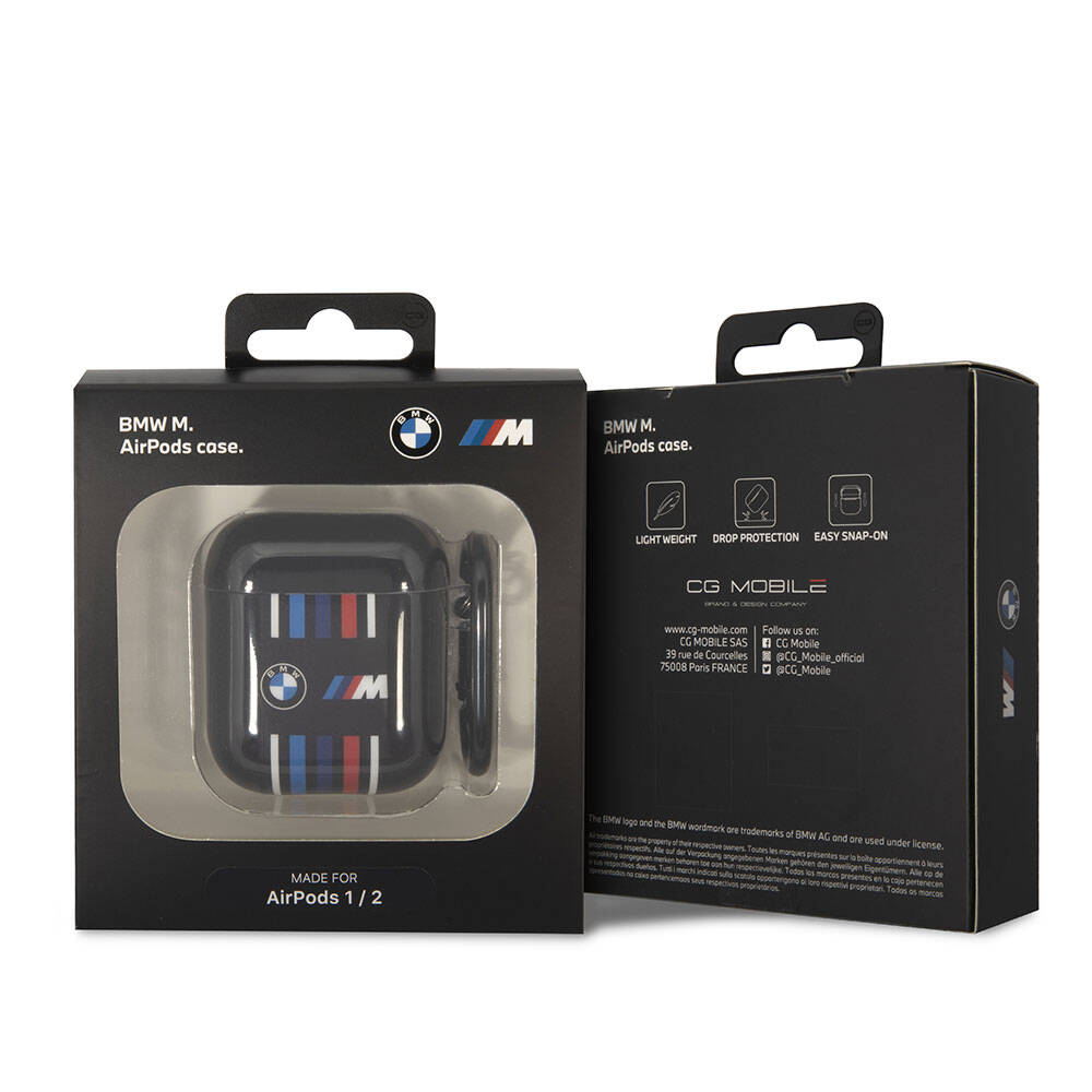 BMW Airpods Orjinal Lisanslı Çoklu Renkli Çizgili Çift IMD Baskı Logolu Kılıf BMW Airpods Orjinal Lisanslı Çoklu Renkli Çizgili Çift IMD Baskı Logolu Kılıf